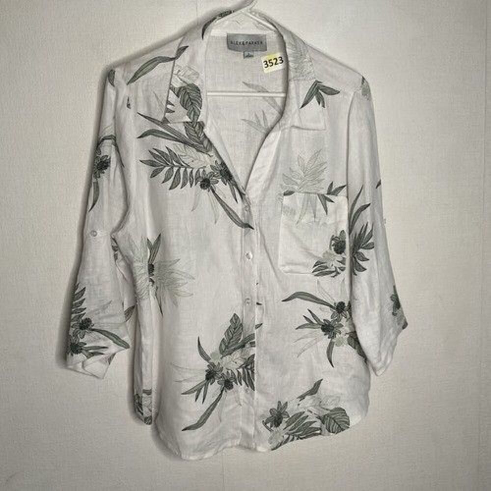 NWOT‎ Alex & Parker Boxy 3/4 Sleeve Lightweight Blouse Women Size Large White